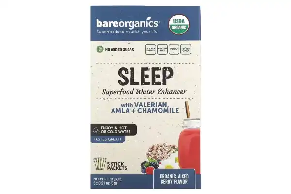 اسم منوم سريع المفعول يذوب في الماء: بير أورغانكس‏ Sleep محسن ماء فائق القيمة الغذائية خليط التوت العضوي 